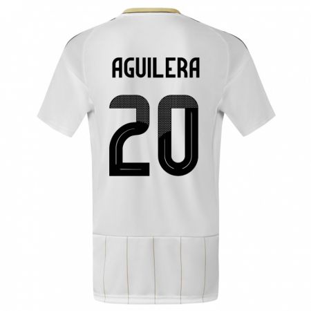 Kandiny Kinder Costa Rica Brandon Aguilera #20 Weiß Auswärtstrikot Trikot 24-26 T-Shirt Österreich