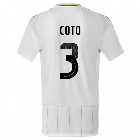 Kandiny Bambino Maglia Costa Rica Maria Coto #3 Bianco Kit Gara Away 24-26 Maglietta