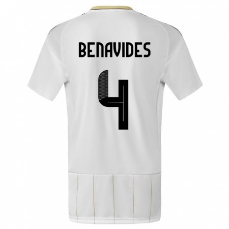 Kandiny Bambino Maglia Costa Rica Mariana Benavides #4 Bianco Kit Gara Away 24-26 Maglietta