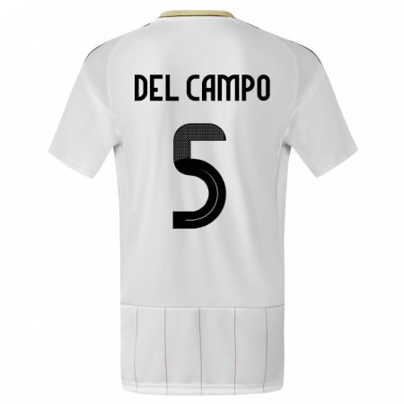 Kandiny Bambino Maglia Costa Rica Valeria Del Campo #5 Bianco Kit Gara Away 24-26 Maglietta