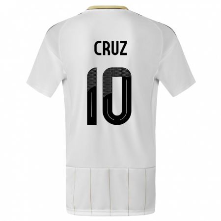 Kandiny Kinderen Costa Rica Shirley Cruz #10 Wit Uitshirt Uittenue 24-26 T-Shirt