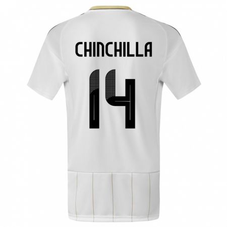 Kandiny Kinder Costa Rica Priscila Chinchilla #14 Weiß Auswärtstrikot Trikot 24-26 T-Shirt Österreich