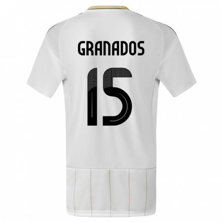 Kandiny Bambino Maglia Costa Rica Cristin Granados #15 Bianco Kit Gara Away 24-26 Maglietta