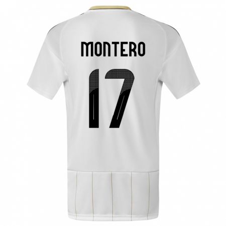 Kandiny Kinderen Costa Rica Michelle Montero #17 Wit Uitshirt Uittenue 24-26 T-Shirt