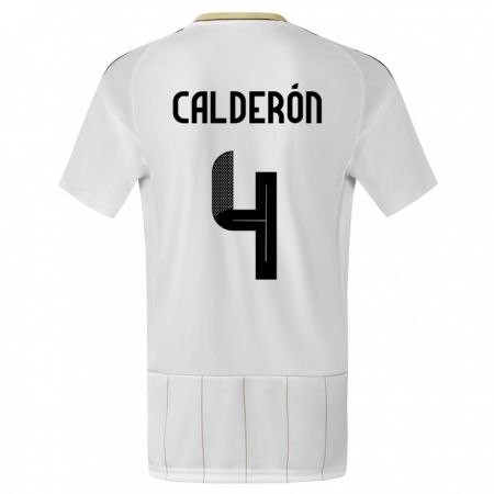 Kandiny Bambino Maglia Costa Rica Brandon Calderon #4 Bianco Kit Gara Away 24-26 Maglietta