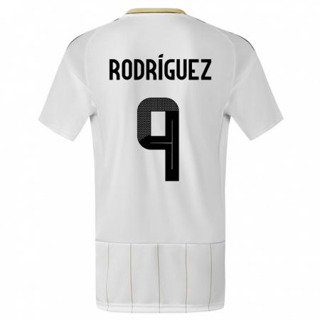 Kandiny Kinder Costa Rica Doryan Rodriguez #9 Weiß Auswärtstrikot Trikot 24-26 T-Shirt Österreich