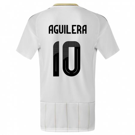 Kandiny Bambino Maglia Costa Rica Brandon Aguilera #10 Bianco Kit Gara Away 24-26 Maglietta