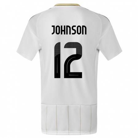 Kandiny Bambino Maglia Costa Rica Shawn Johnson #12 Bianco Kit Gara Away 24-26 Maglietta