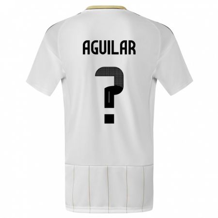 Kandiny Bambino Maglia Costa Rica Deylan Aguilar #0 Bianco Kit Gara Away 24-26 Maglietta