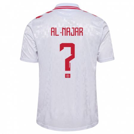 Kandiny Bambino Maglia Danimarca Ali Al-Najar #0 Bianco Kit Gara Away 24-26 Maglietta