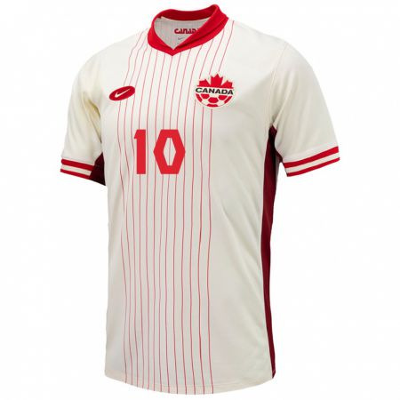 Kandiny Niño Camiseta Canadá David Junior Hoilett #10 Blanco 2ª Equipación 24-26 La Camisa