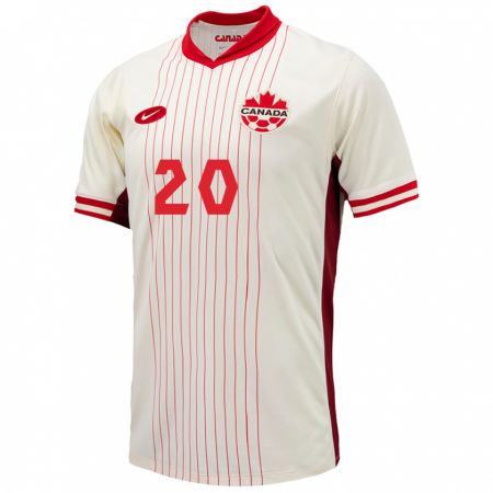 Kandiny Niño Camiseta Canadá Ali Ahmed #20 Blanco 2ª Equipación 24-26 La Camisa