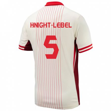 Kandiny Kinder Kanada Jamie Knight-Lebel #5 Weiß Auswärtstrikot Trikot 24-26 T-Shirt Österreich