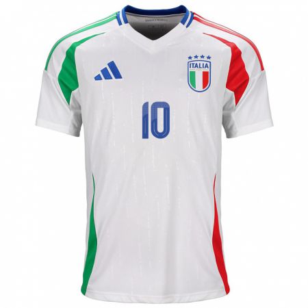 Kandiny Niño Camiseta Italia Simone Pafundi #10 Blanco 2ª Equipación 24-26 La Camisa