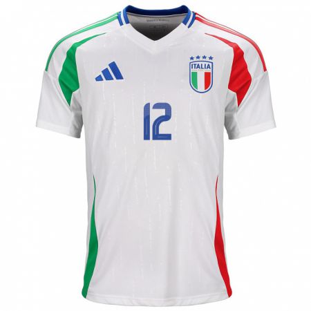 Kandiny Niño Camiseta Italia Francesco Plaia #12 Blanco 2ª Equipación 24-26 La Camisa