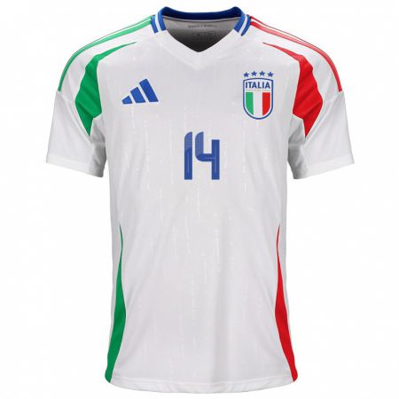 Kandiny Kinderen Italië Federico Chiesa #14 Wit Uitshirt Uittenue 24-26 T-Shirt België