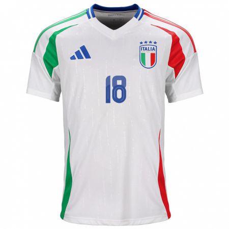 Kandiny Niño Camiseta Italia Kevin Zeroli #18 Blanco 2ª Equipación 24-26 La Camisa