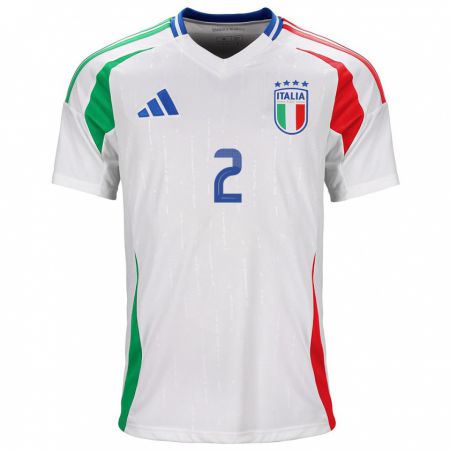 Kandiny Kinder Italien Emma Severini #2 Weiß Auswärtstrikot Trikot 24-26 T-Shirt Österreich