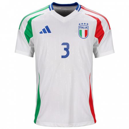 Kandiny Kinderen Italië Davide Bartesaghi #3 Wit Uitshirt Uittenue 24-26 T-Shirt België