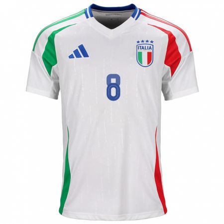 Kandiny Kinder Italien Melania Gabbiadini #8 Weiß Auswärtstrikot Trikot 24-26 T-Shirt Österreich