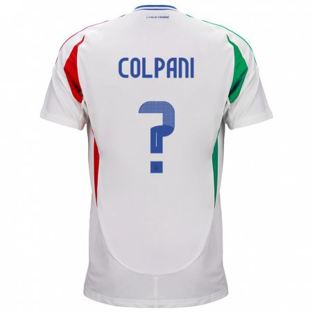 Kandiny Bambino Maglia Italia Andrea Colpani #0 Bianco Kit Gara Away 24-26 Maglietta