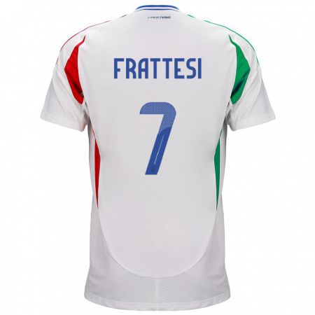 Kandiny Niño Camiseta Italia Davide Frattesi #7 Blanco 2ª Equipación 24-26 La Camisa