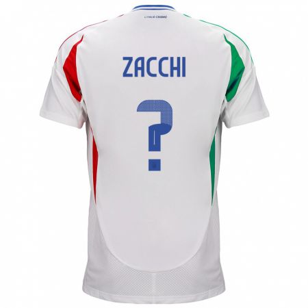 Kandiny Niño Camiseta Italia Gioele Zacchi #0 Blanco 2ª Equipación 24-26 La Camisa