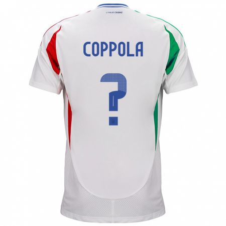 Kandiny Bambino Maglia Italia Diego Coppola #0 Bianco Kit Gara Away 24-26 Maglietta