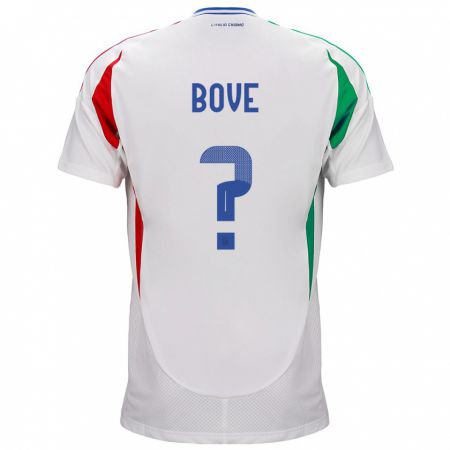 Kandiny Bambino Maglia Italia Edoardo Bove #0 Bianco Kit Gara Away 24-26 Maglietta