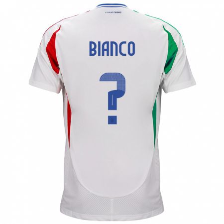 Kandiny Bambino Maglia Italia Alessandro Bianco #0 Bianco Kit Gara Away 24-26 Maglietta