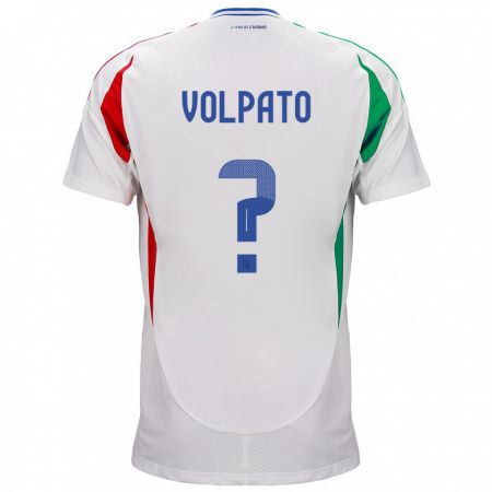 Kandiny Bambino Maglia Italia Cristian Volpato #0 Bianco Kit Gara Away 24-26 Maglietta