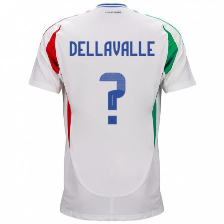 Kandiny Bambino Maglia Italia Alessandro Dellavalle #0 Bianco Kit Gara Away 24-26 Maglietta