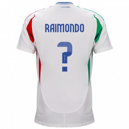 Kandiny Bambino Maglia Italia Antonio Raimondo #0 Bianco Kit Gara Away 24-26 Maglietta