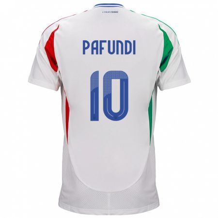 Kandiny Bambino Maglia Italia Simone Pafundi #10 Bianco Kit Gara Away 24-26 Maglietta