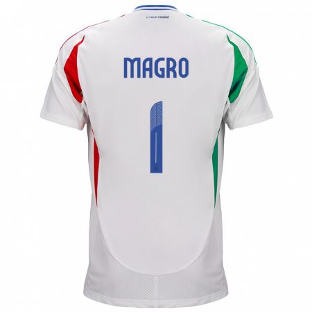 Kandiny Bambino Maglia Italia Federico Magro #1 Bianco Kit Gara Away 24-26 Maglietta