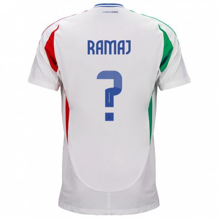 Kandiny Niño Camiseta Italia Gabriel Ramaj #0 Blanco 2ª Equipación 24-26 La Camisa