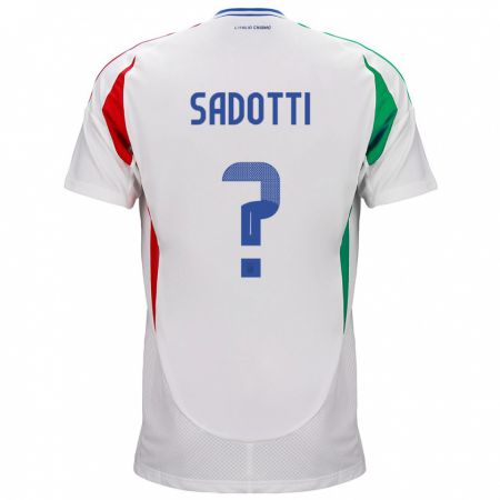 Kandiny Kinderen Italië Edoardo Sadotti #0 Wit Uitshirt Uittenue 24-26 T-Shirt