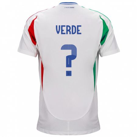 Kandiny Bambino Maglia Italia Francesco Verde #0 Bianco Kit Gara Away 24-26 Maglietta