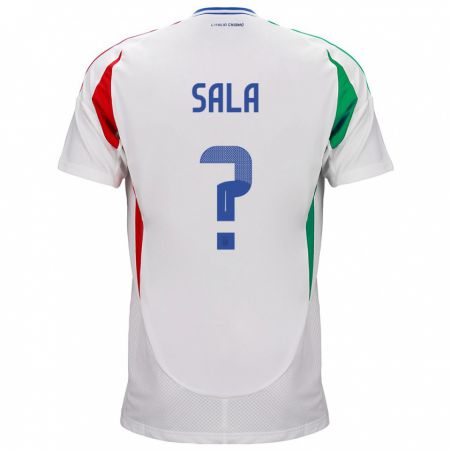 Kandiny Bambino Maglia Italia Emanuele Sala #0 Bianco Kit Gara Away 24-26 Maglietta