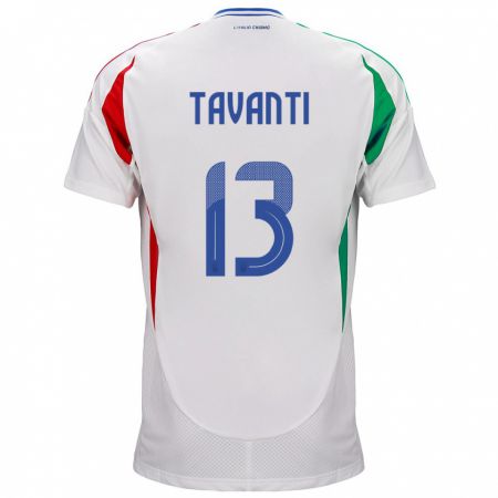 Kandiny Bambino Maglia Italia Samuele Tavanti #13 Bianco Kit Gara Away 24-26 Maglietta