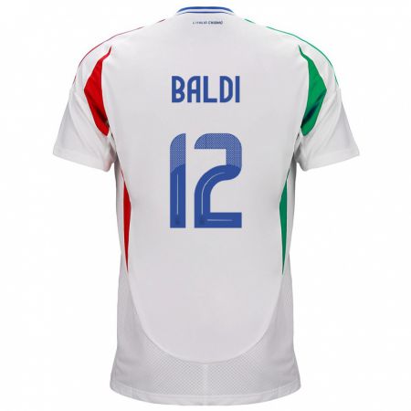 Kandiny Bambino Maglia Italia Rachele Baldi #12 Bianco Kit Gara Away 24-26 Maglietta