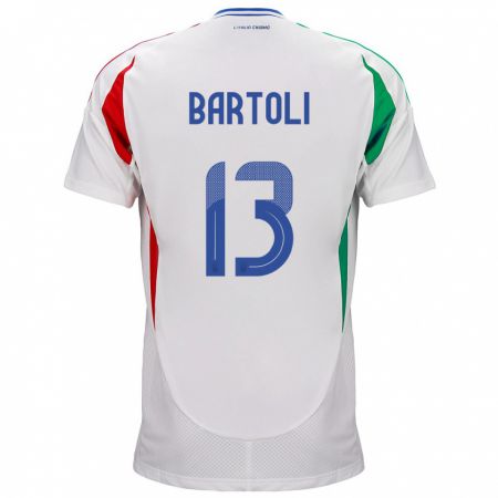 Kandiny Bambino Maglia Italia Elisa Bartoli #13 Bianco Kit Gara Away 24-26 Maglietta