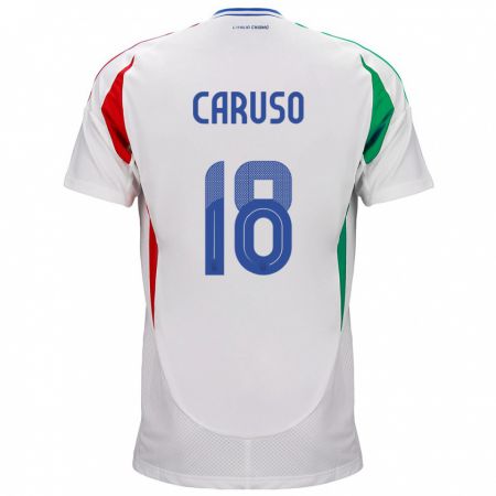 Kandiny Bambino Maglia Italia Arianna Caruso #18 Bianco Kit Gara Away 24-26 Maglietta