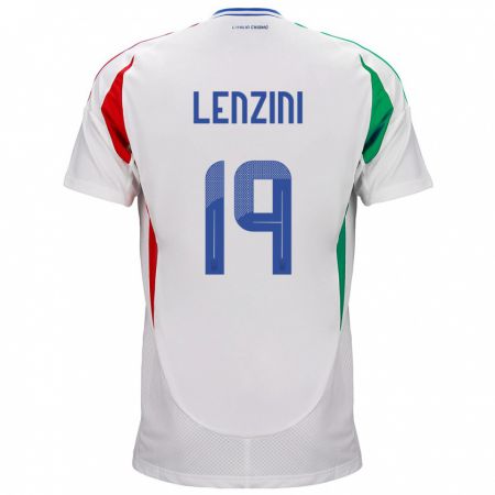 Kandiny Bambino Maglia Italia Martina Lenzini #19 Bianco Kit Gara Away 24-26 Maglietta