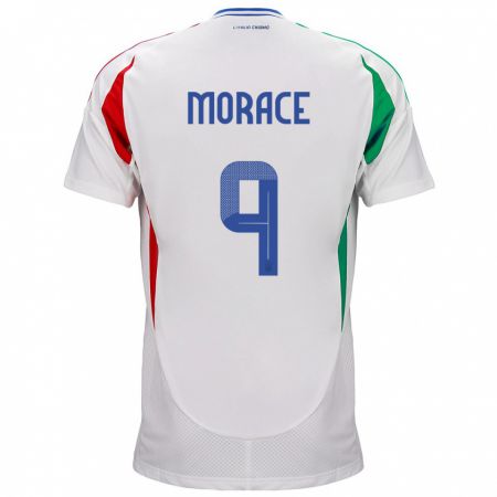 Kandiny Bambino Maglia Italia Carolina Morace #9 Bianco Kit Gara Away 24-26 Maglietta