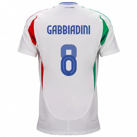 Kandiny Bambino Maglia Italia Melania Gabbiadini #8 Bianco Kit Gara Away 24-26 Maglietta