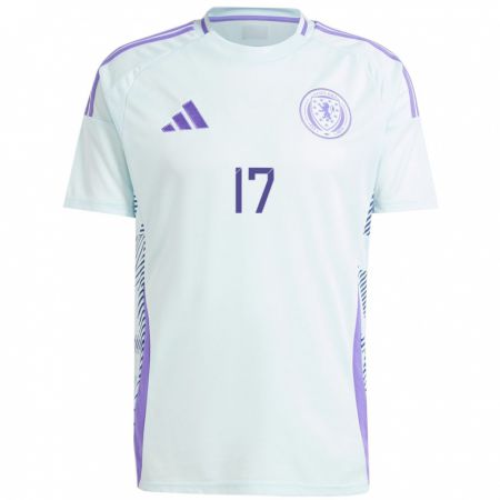 Kandiny Bambino Maglia Scotland Stuart Armstrong #17 Blu Menta Chiaro Kit Gara Away 24-26 Maglietta