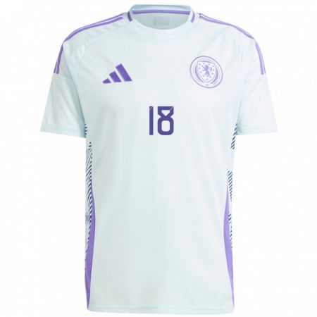 Kandiny Niño Camiseta Escocia Lewis Ferguson #18 Azul Menta Claro 2ª Equipación 24-26 La Camisa México