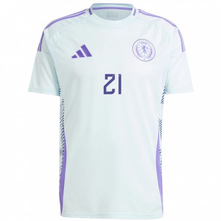 Kandiny Bambino Maglia Scotland Alfie Bavidge #21 Blu Menta Chiaro Kit Gara Away 24-26 Maglietta