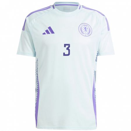 Kandiny Bambino Maglia Scotland Josh Doig #3 Blu Menta Chiaro Kit Gara Away 24-26 Maglietta